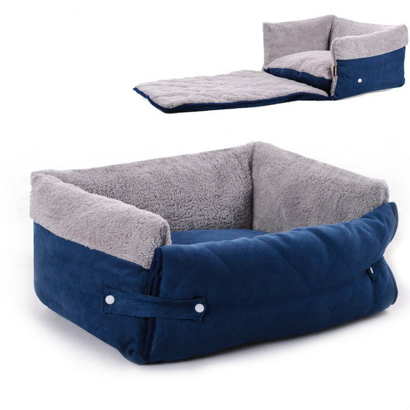 Foldable Bed with Built-in Blanket