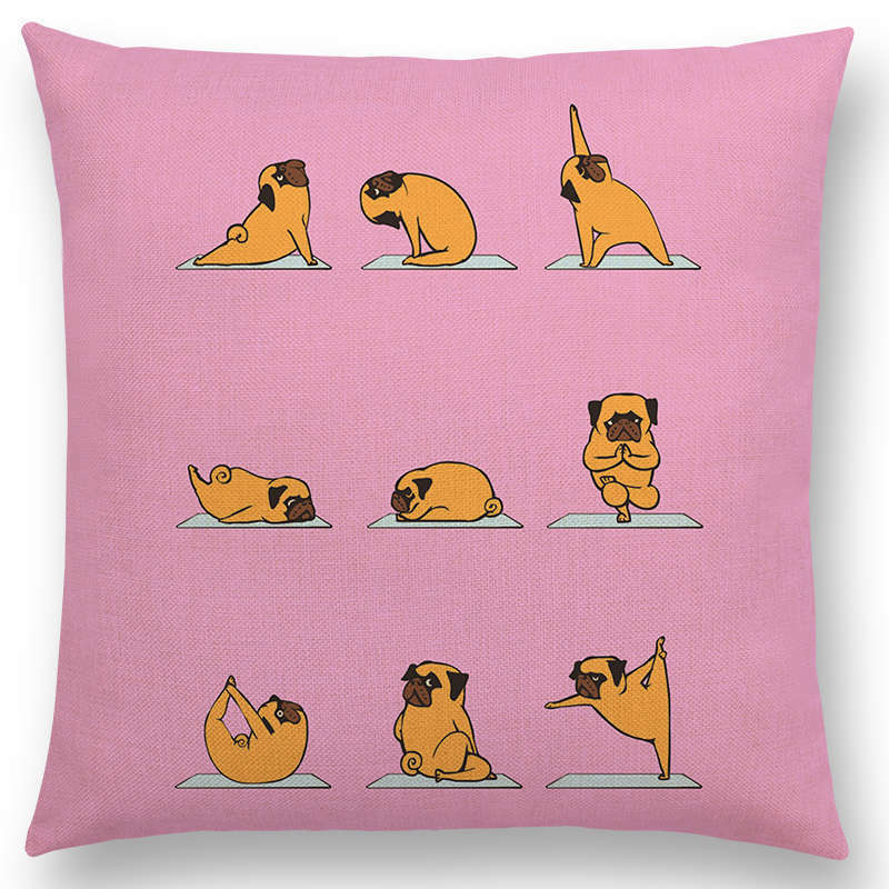 Spruce up any room in your home with these dog yoga throw pillow covers!! Great conversation starter and an easy way to add fun decor. A must-have for any dog lover!