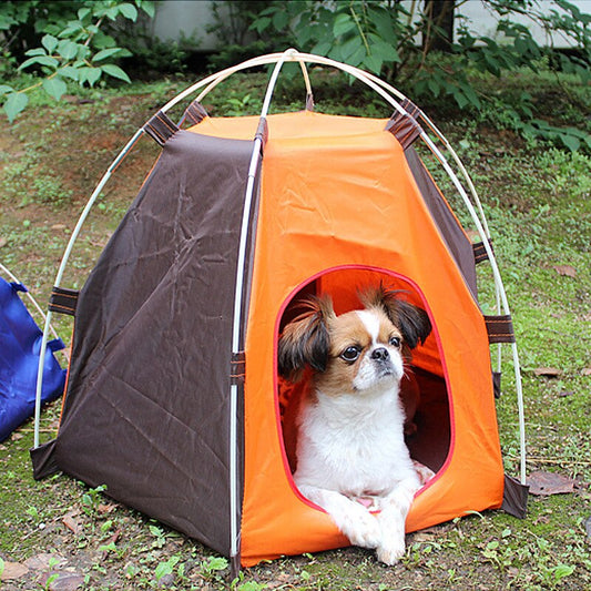 Whether you're relaxing in your backyard, hanging out at the beach, or camping, this small dog tent is perfect for your furry friend. The lightweight, moisture-proof, breathable material keeps your pet safe and secure. Easily folds up in its own carrying case for hassle-free stowaway. 