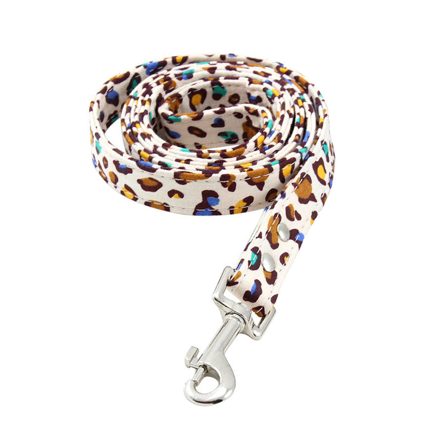 Our Leopard print dog collar and leash set is the perfect way to add some style and personality to your pet's accessory collection. With its bold and eye-catching print, it will ensure that your furry friend stands out from the pack. Made with high-quality materials, it's both durable and comfortable, ensuring that your pet will enjoy a comfortable and stylish walk every time.
