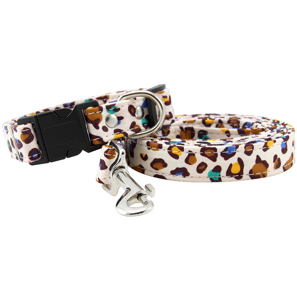 Our Leopard print dog collar and leash set is the perfect way to add some style and personality to your pet's accessory collection. With its bold and eye-catching print, it will ensure that your furry friend stands out from the pack. Made with high-quality materials, it's both durable and comfortable, ensuring that your pet will enjoy a comfortable and stylish walk every time.