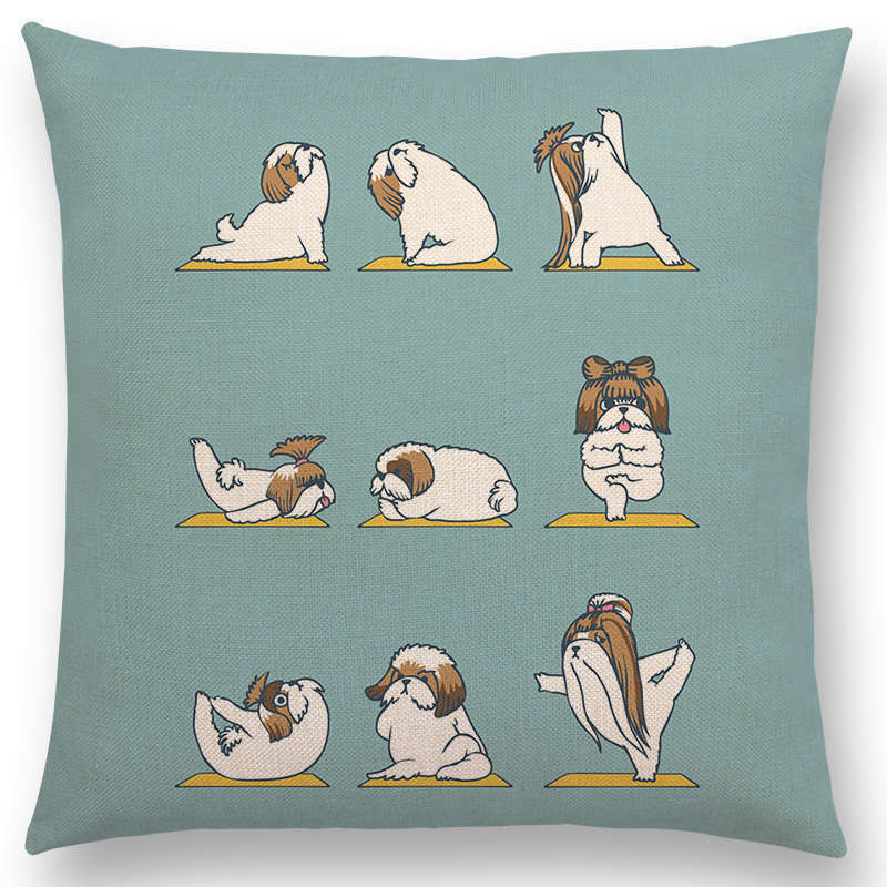 Spruce up any room in your home with these dog yoga throw pillow covers!! Great conversation starter and an easy way to add fun decor. A must-have for any dog lover!