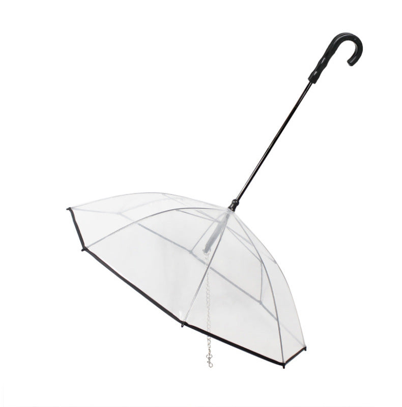 A dog umbrella is a unique accessory designed to protect a pet from the rain while out on walks. It is essentially an umbrella with a handle that the pet owner holds over the dog while walking. Dog umbrellas provide an extra layer of protection for dogs who are sensitive to the rain or have medical conditions that require them to stay dry. It's a creative solution for pet owners who want to ensure their furry friend stays comfortable and dry during rainy walks.