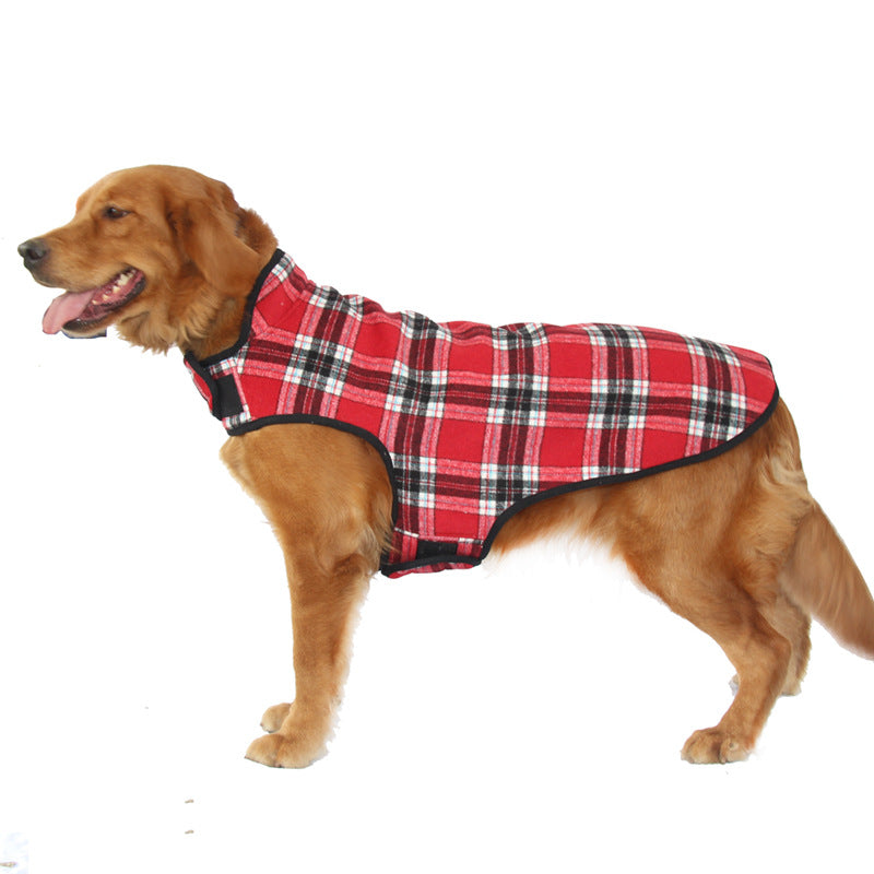 Our fleece-lined large dog coat is perfect for keeping your furry friend warm and stylish during the colder months. Made from a soft, cozy material, it will keep your dog comfortable while providing protection from the elements. The coat features a classic, timeless design and is sure to suit your dog's unique personality.