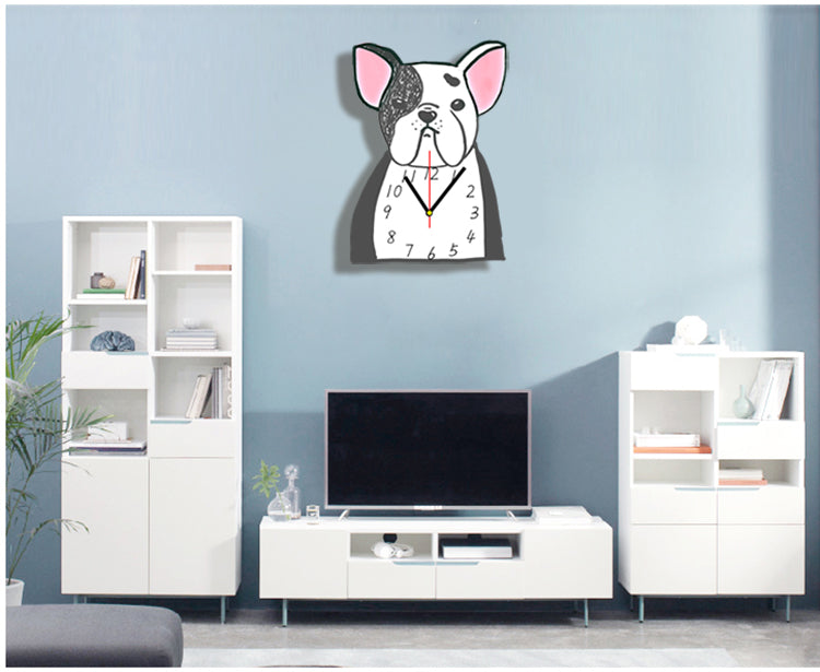 Our French Bulldog Wall Clock is the perfect addition to any pet-lover's home. With its unique and adorable design, it will bring a smile to your face every time you check the time. Made with high-quality materials, it's both functional and stylish, making it a great gift for yourself or any dog-loving friend.