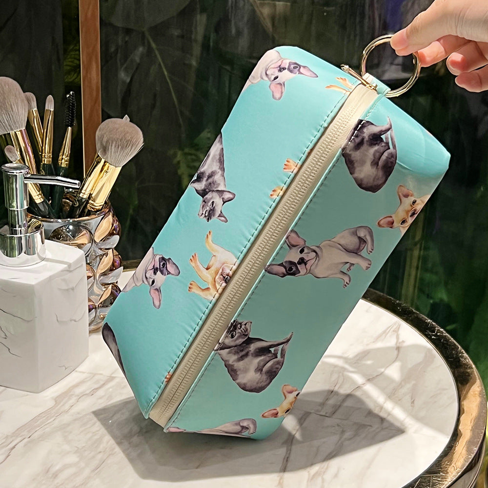 Stay organized and store essentials such as cosmetics or art supplies with this cute dog cosmetic travel bag. Lightweight, convenient, and easy-to-carry. Also, makes the perfect gift for any dog lover!!