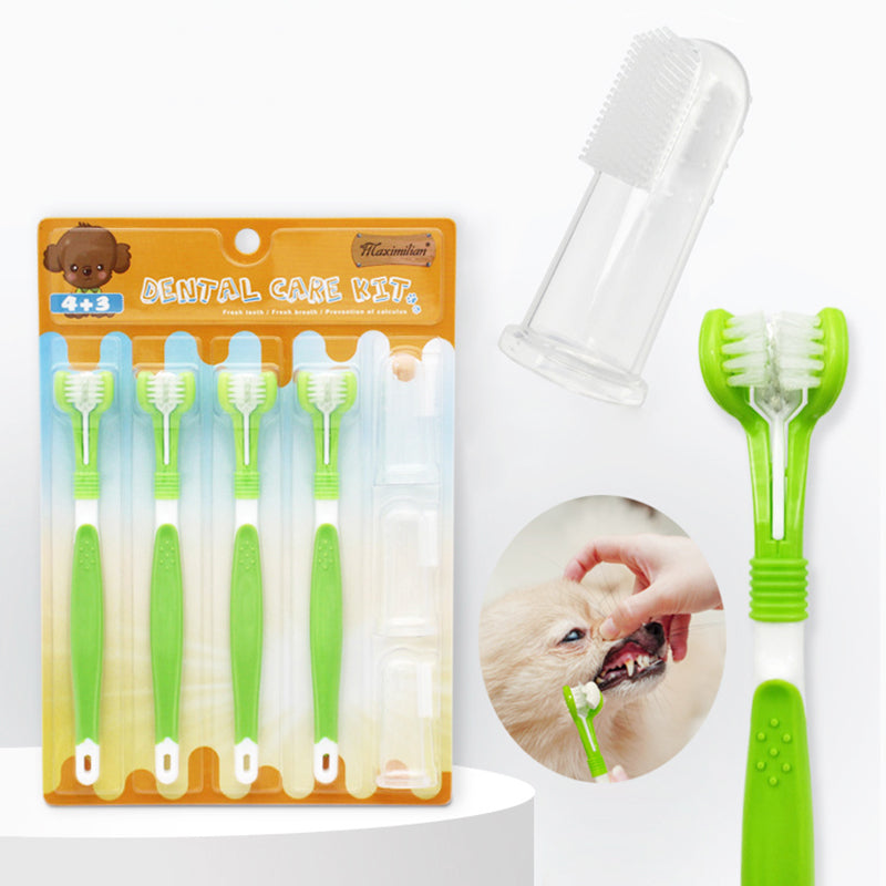 Keep your furry friend's teeth healthy and clean with our dog toothbrush set. Designed with soft bristles and comfortable grip, brushing your dog's teeth has never been easier. Regular brushing can help prevent plaque buildup, gum disease, and bad breath, leading to a happier and healthier pup.