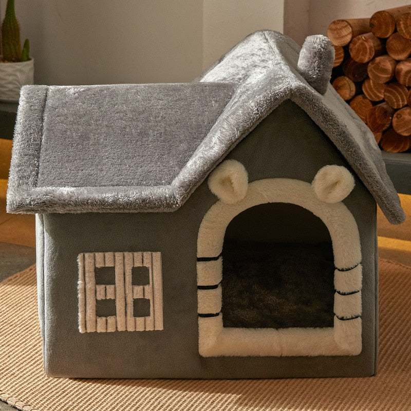 This Foldable Dog House Style Bed is an excellent choice for your dog's comfort and unique style. Versatile colors and fun patterns make this bed the perfect addition to any home. Lightweight, machine washable, and easy-to-store design makes it ideal for home or travel.