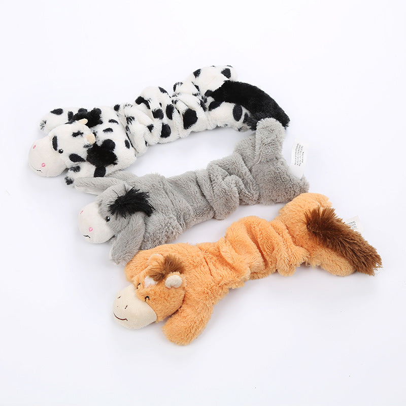 This stretchable Plush Chew Toy is designed for dogs and other small animals to play with and chew on. It is made of soft, durable materials that is gentle on teeth and gums, and provide mental and physical stimulation.