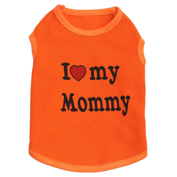 An "I Love My Mommy" dog t-shirt is a fun and cute way for your furry friend to show their affection towards their owner. With its adorable design, this t-shirt is sure to turn heads and make your dog the center of attention. 
