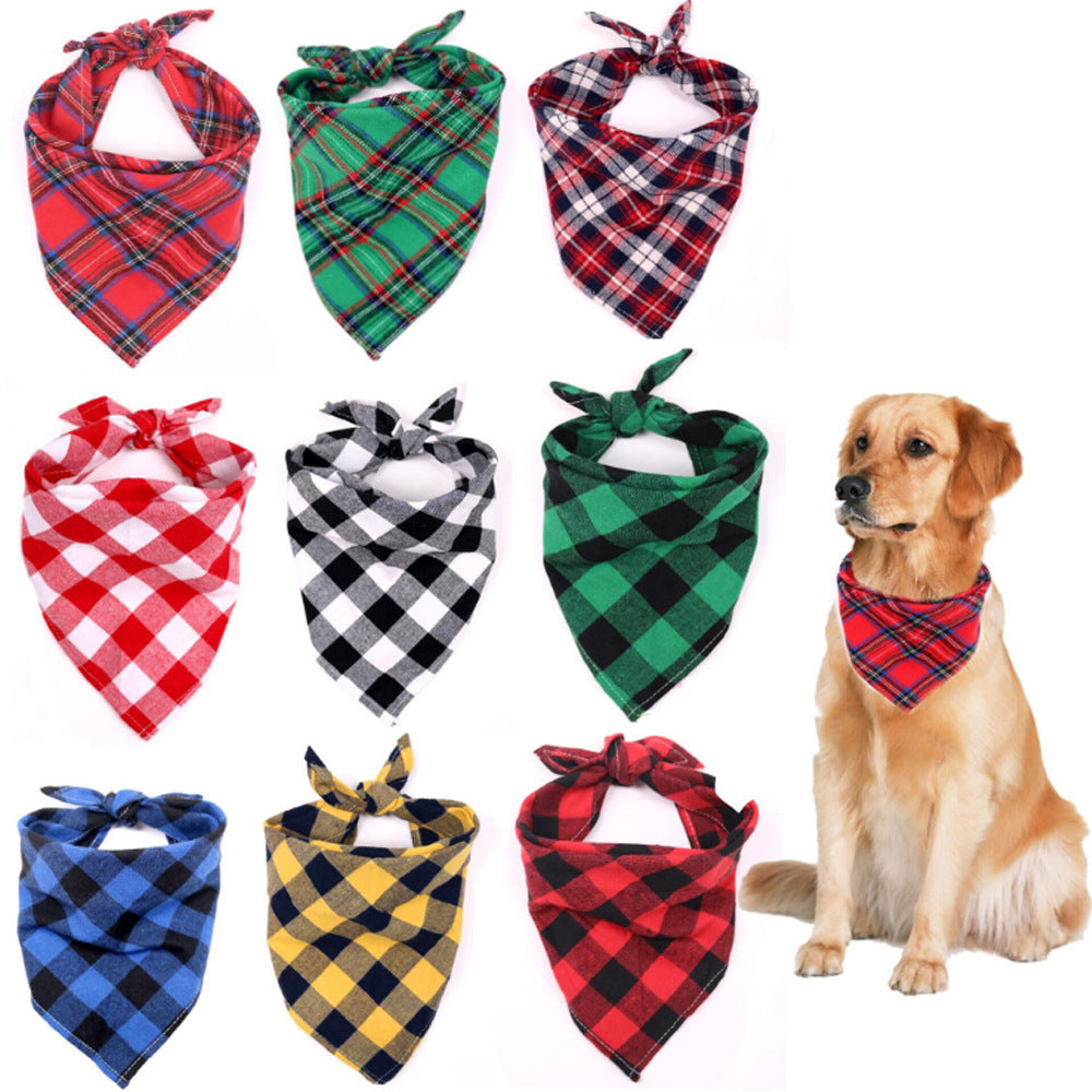 This fashionable dog bandana is a great accessory for any dog! Dogs wear bandanas for a variety of reasons, including as a fashion accessory, for identification, or to absorb drool and protect their fur and keep them clean while eating. This bandana is made of cotton, is machine washable, and comes in various designs and sizes to fit different breeds of dogs.